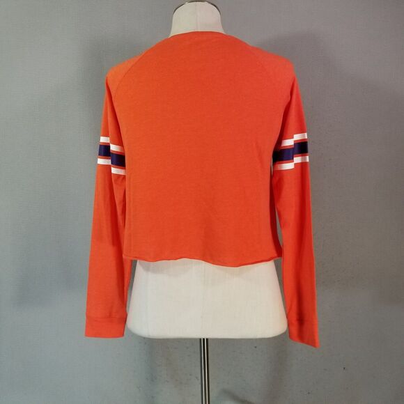 Clemson Tigers shirt women's medium orange cut off long sleeve bling - Picture 8 of 10